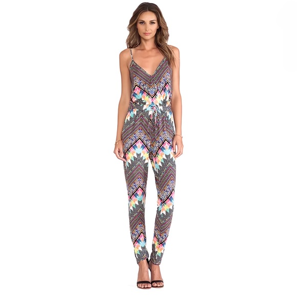 Mara Hoffman Swim Multicolor Jumpsuit with Geometric & Evil Eye Print Size M